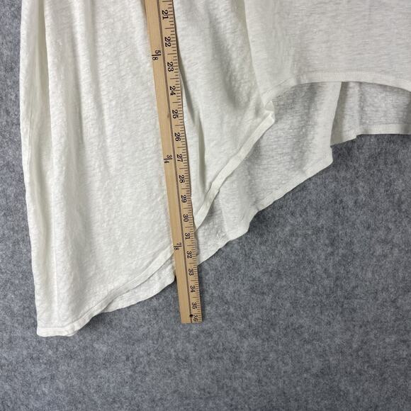 Eileen Fisher Linen Top Womens 1X White Asymmetrical Beachy Lagenlook Coastal - Picture 7 of 13
